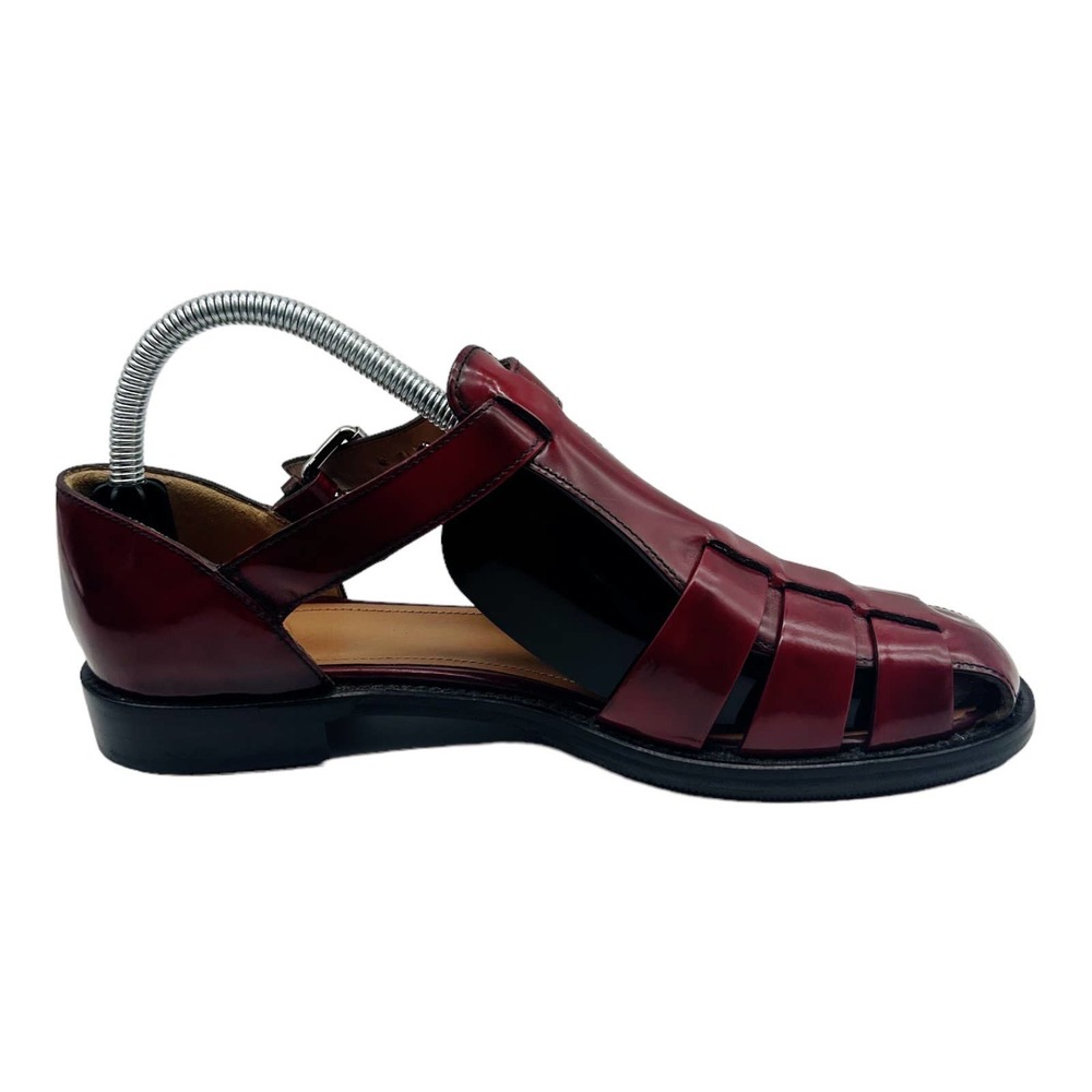 Church's Patent Leather Oxblood Maroon Rosie Sandal Fisherman Woven Size 38
